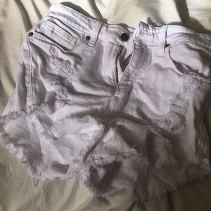 White denim shorts